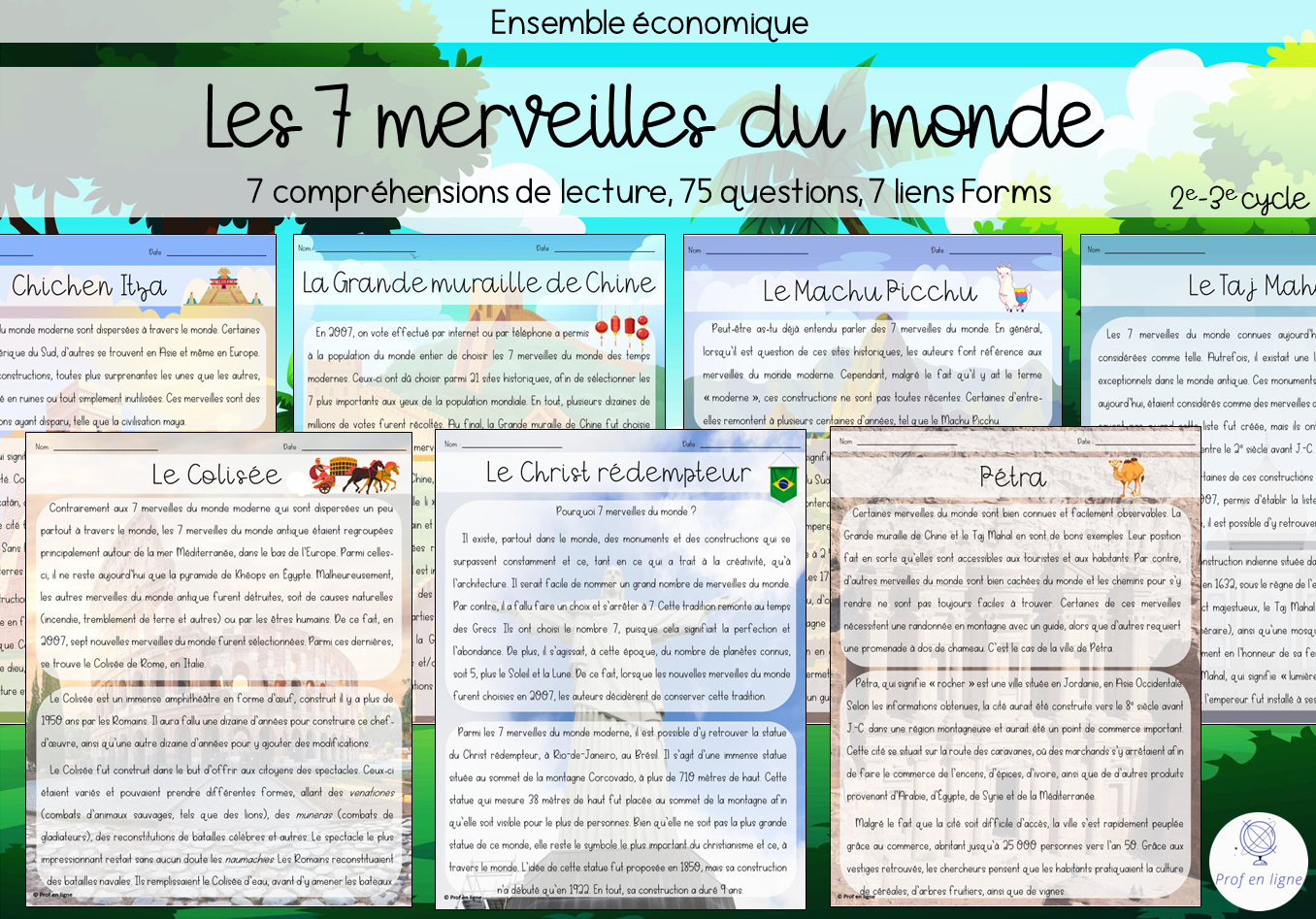 7 merveilles du monde - ensemble lecture