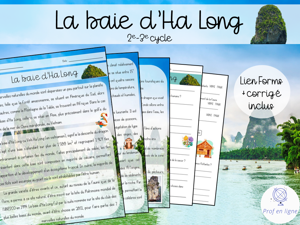 Baie d'Ha Long - compréhension lecture