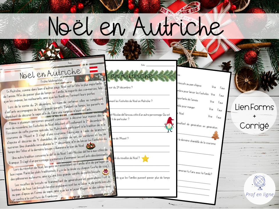 Noël en Autriche - Compréhension de lecture