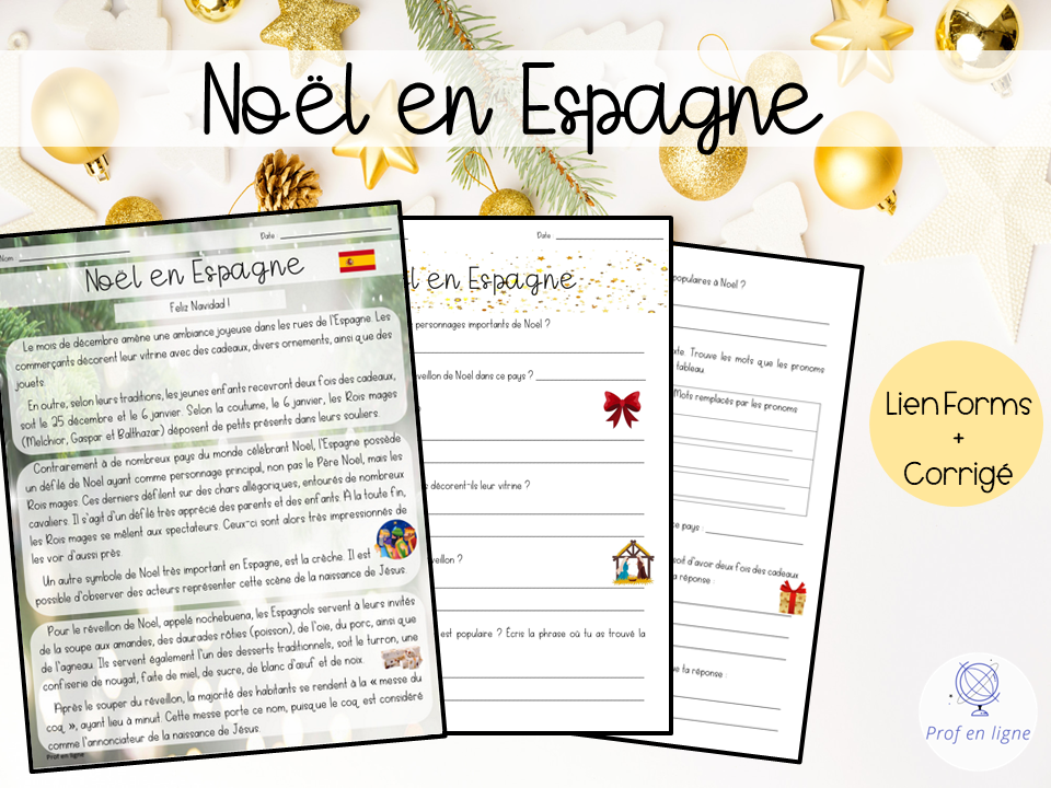 Noël en Espagne - Compréhension de lecture