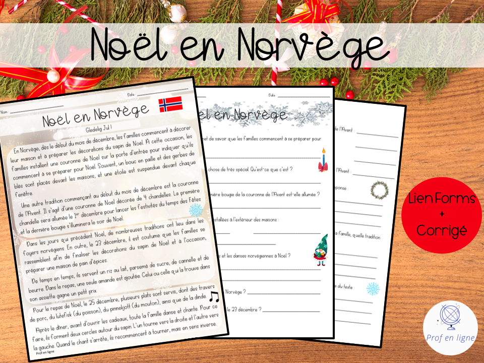 Noël en Norvège - Compréhension de lecture