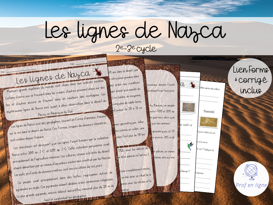 Les lignes de Nazca - Compréhension lecture