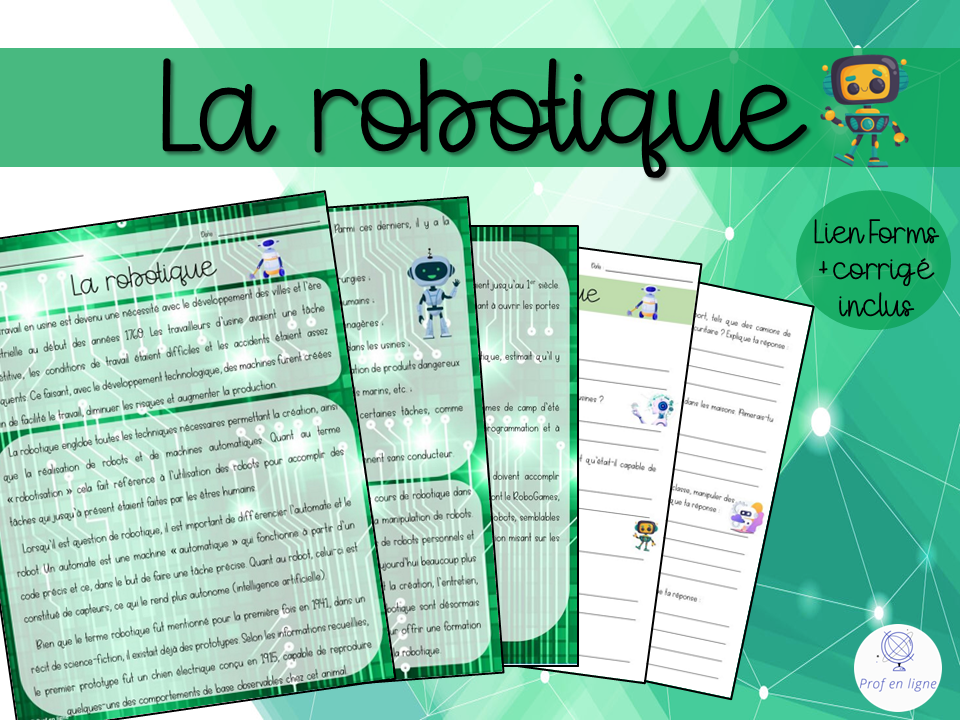 La robotique - compréhension de lecture