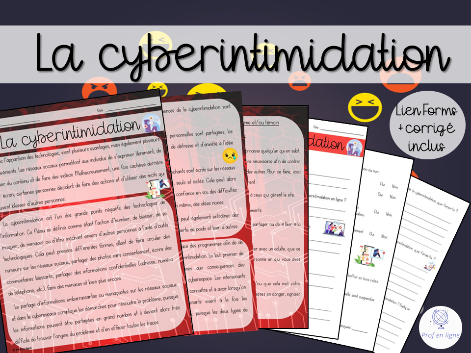 La cyberintimidation - compréhension lecture