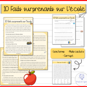 10 faits surprenants sur l'école - compréhension de lecture